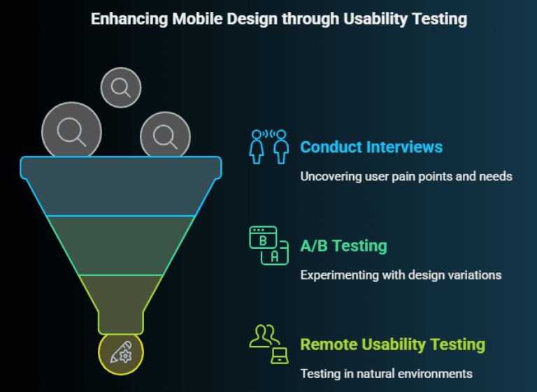 Enhancing Mobile Design through Usability Testing: A Funnel of Key Methods and Insights