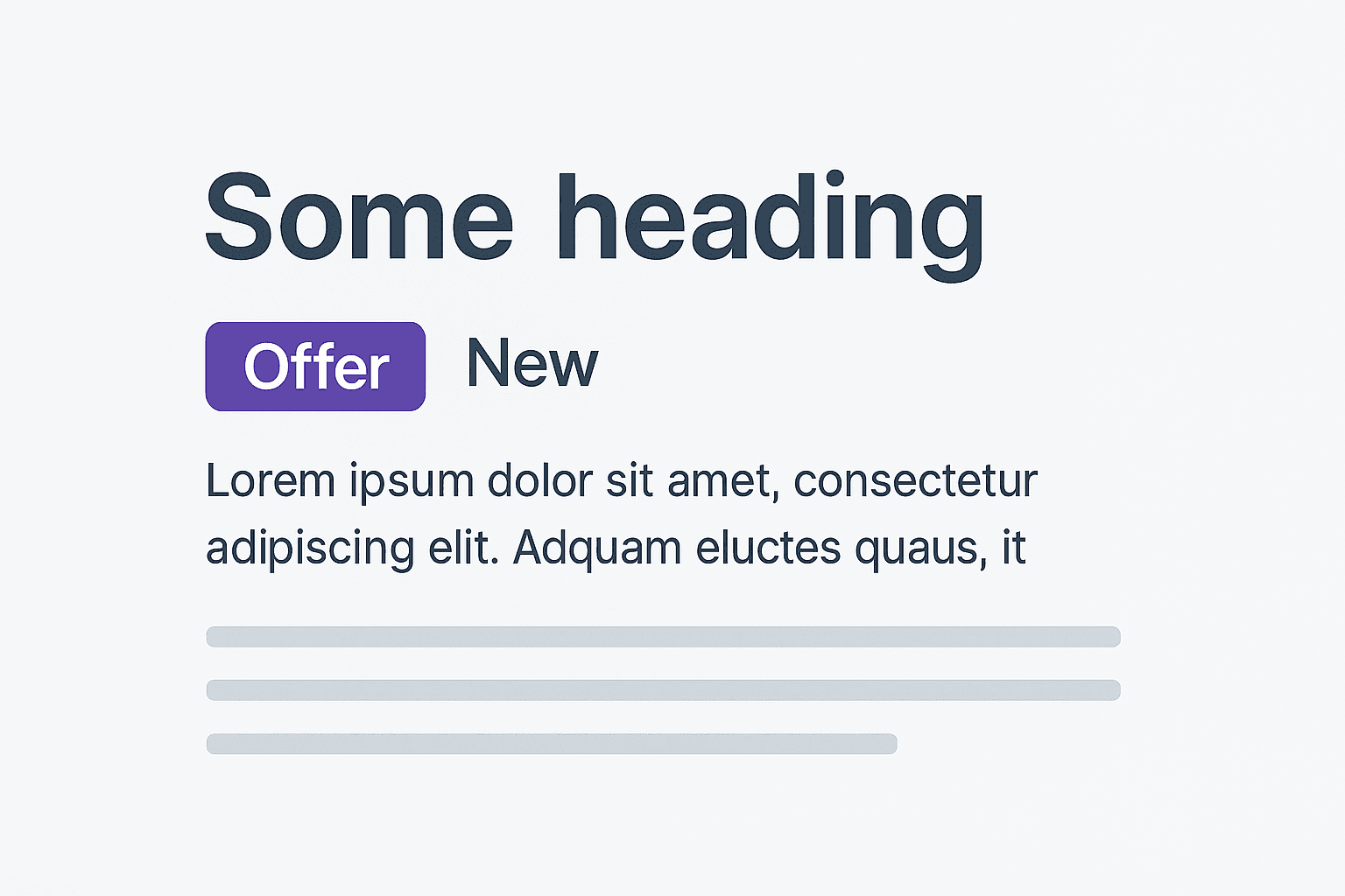 Example of accent text highlighting offers and new items using color and visual emphasis
